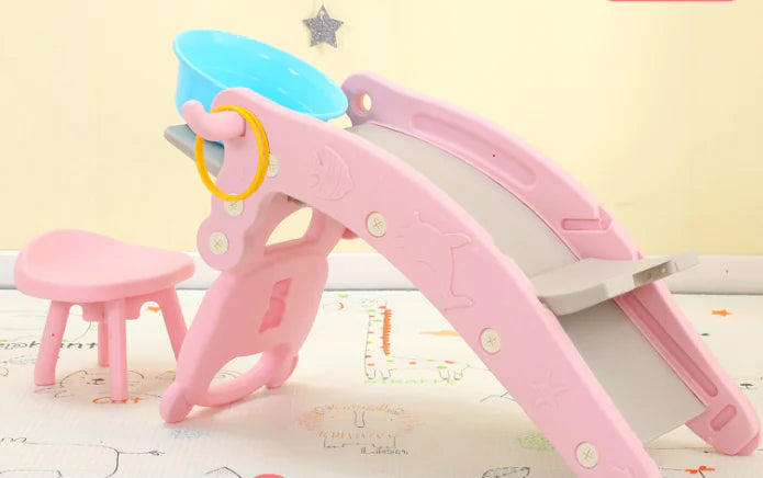 3-in-1 Rocking Horse Slide with Music for Kids