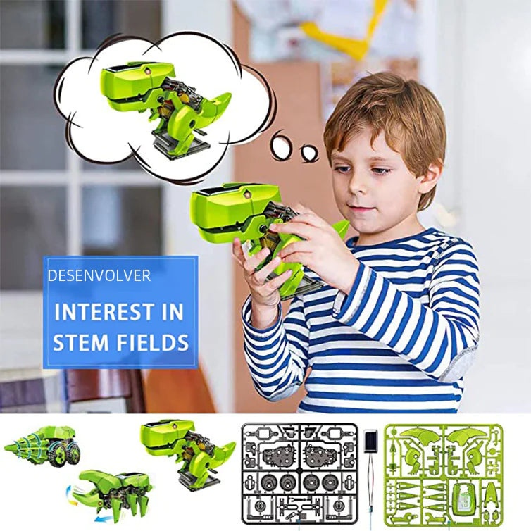 DIY 3-in-1 Solar-Powered Robot Dinosaur Toy