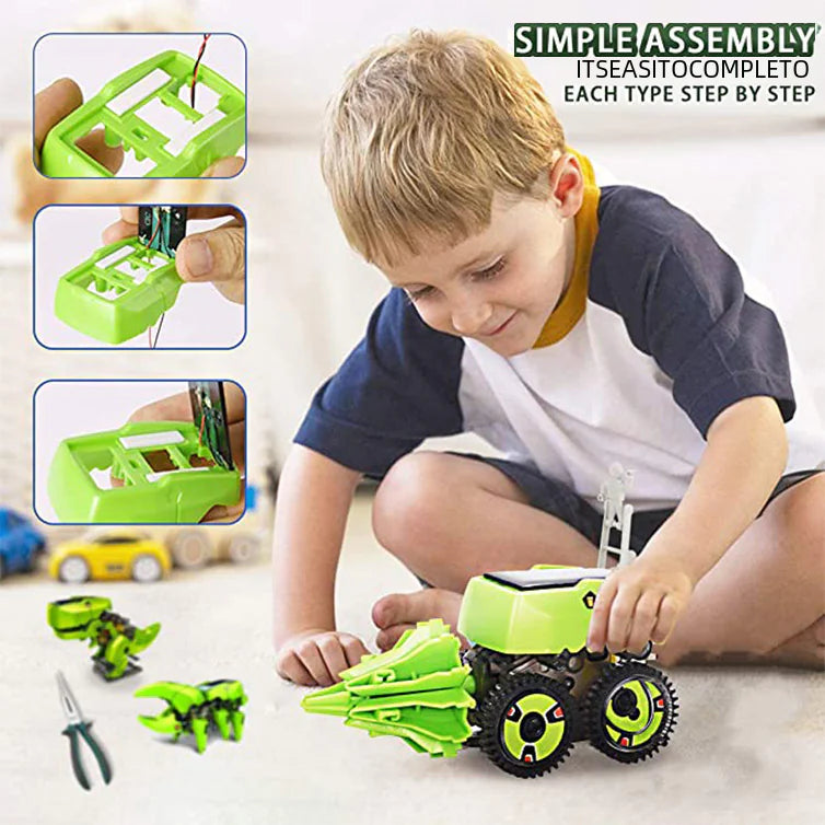 DIY 3-in-1 Solar-Powered Robot Dinosaur Toy